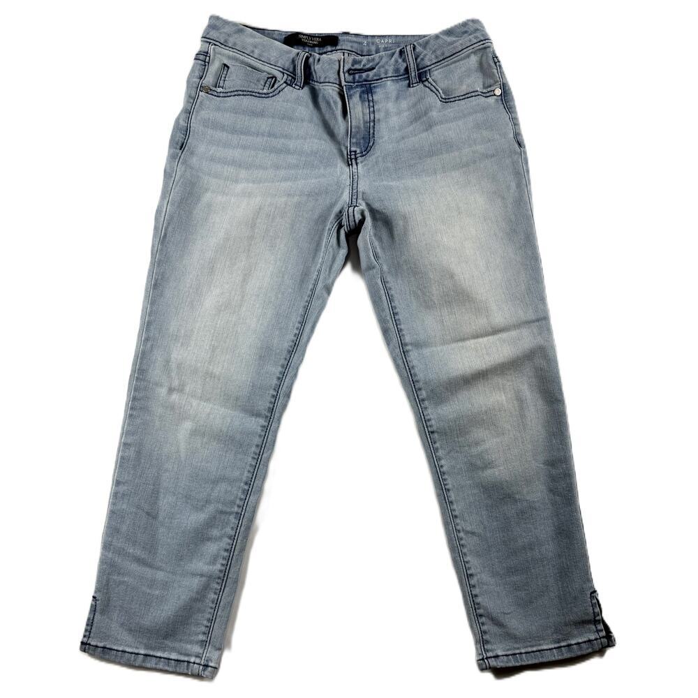 Simply Vera Vera Wang Women's Blue Denim Capri Jeans Mid Rise Size 4